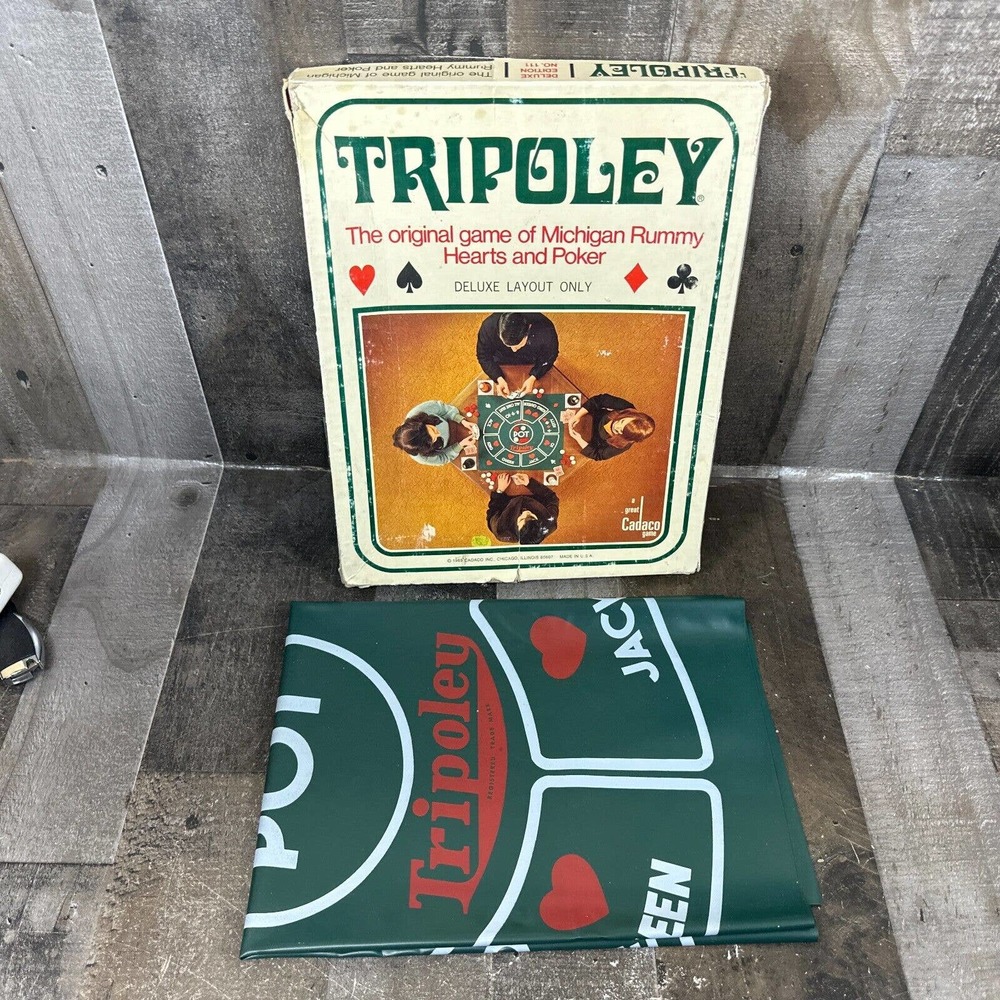 Tripoley Deluxe Edition No. 111 RUMMY PLAyING MAT only In Original Box 1969